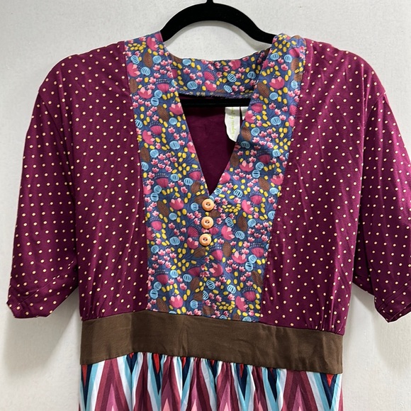 Matilda Jane Dresses & Skirts - Matilda Jane Maroon Polka Dot & Floral Midi Dress